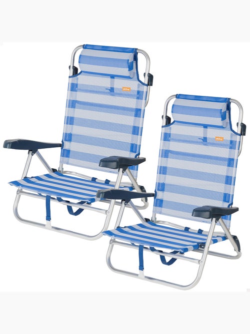 Set de 2 sillas playa baja multiposición 47x49x82 cm aktive - Kiabi
