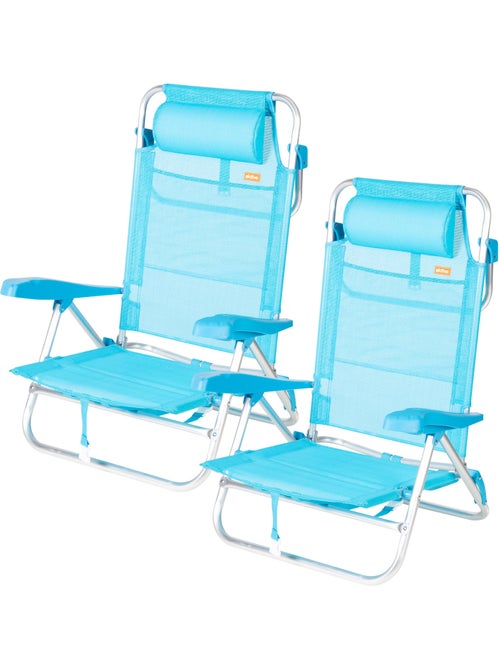 Set de 2 sillas playa baja multiposición 47x49x82 cm aktive - Kiabi