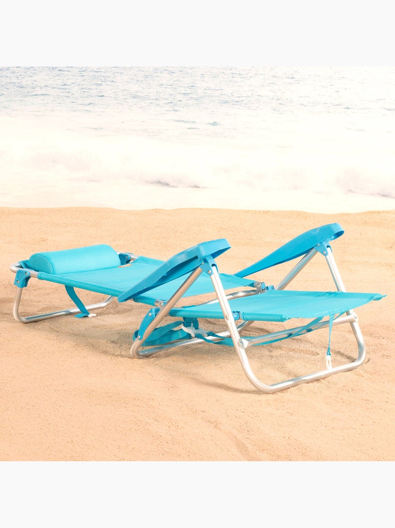 Set de 2 sillas playa baja multiposición 47x49x82 cm aktive Azul - Kiabi