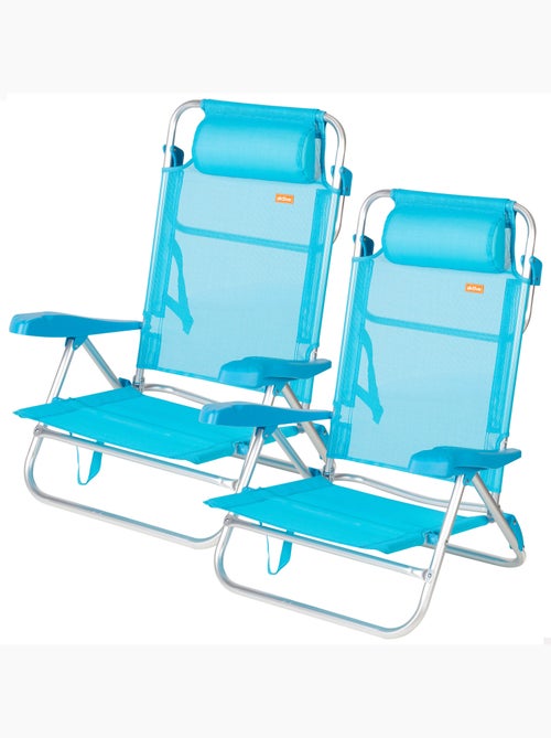 Set de 2 sillas playa baja multiposición 47x49x82 cm aktive - Kiabi