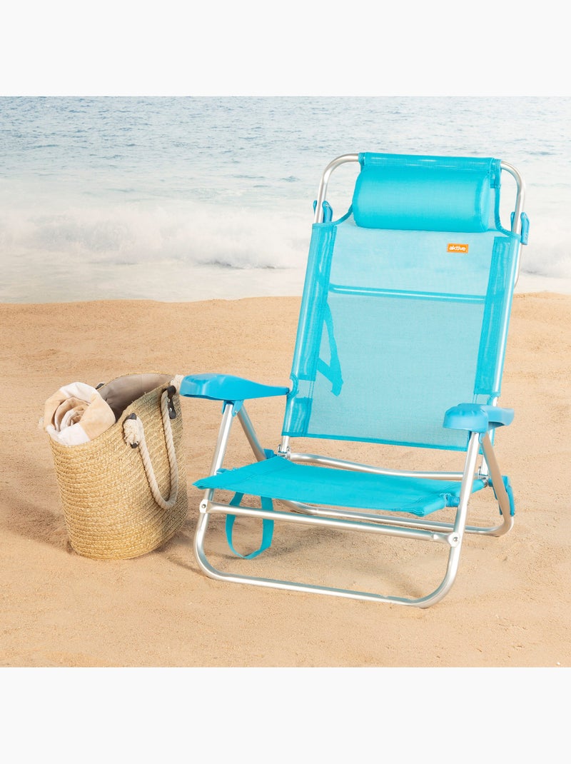 Set de 2 sillas playa baja multiposición 47x49x82 cm aktive Azul - Kiabi