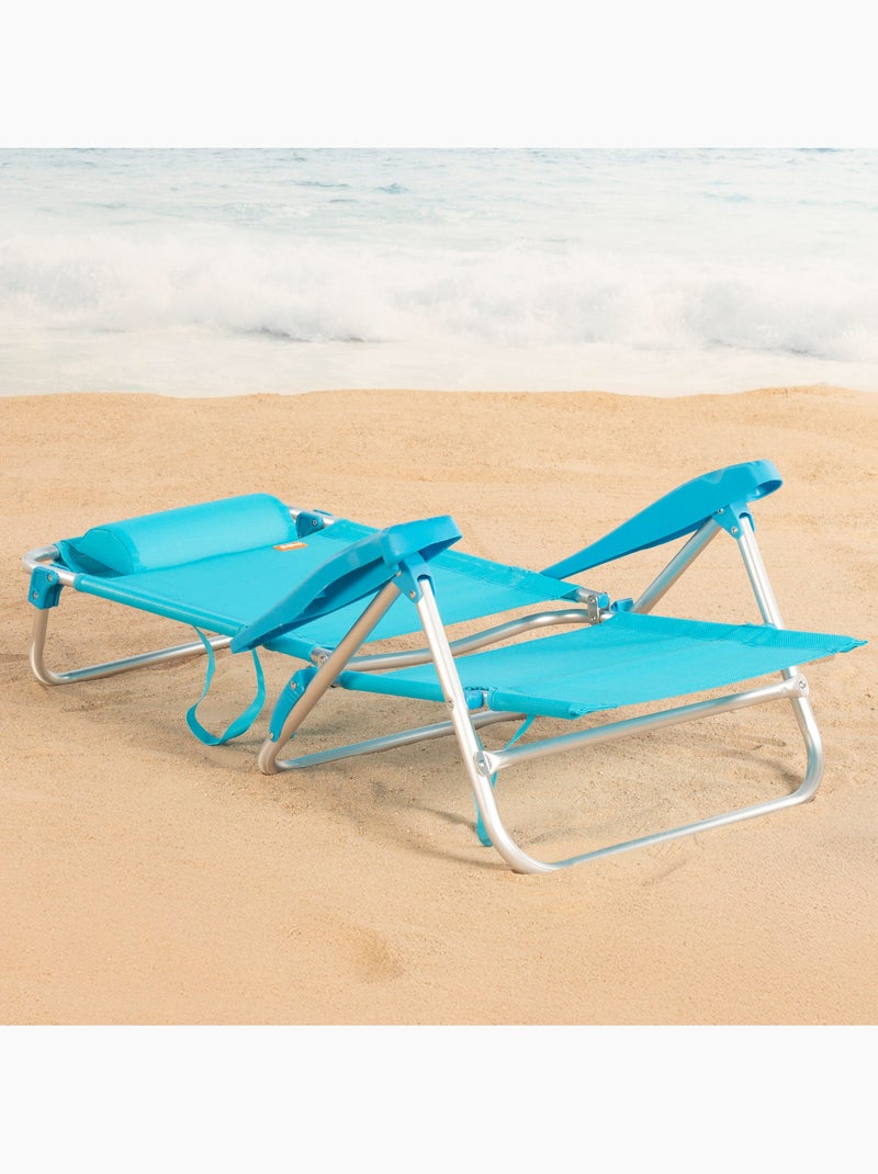 Set de 2 sillas playa baja multiposición 47x49x82 cm aktive Azul - Kiabi