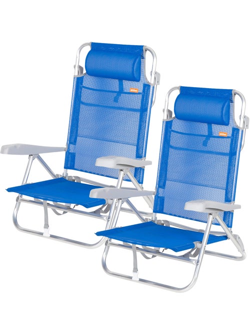 Set de 2 sillas playa baja multiposición 47x49x82 cm aktive - Kiabi