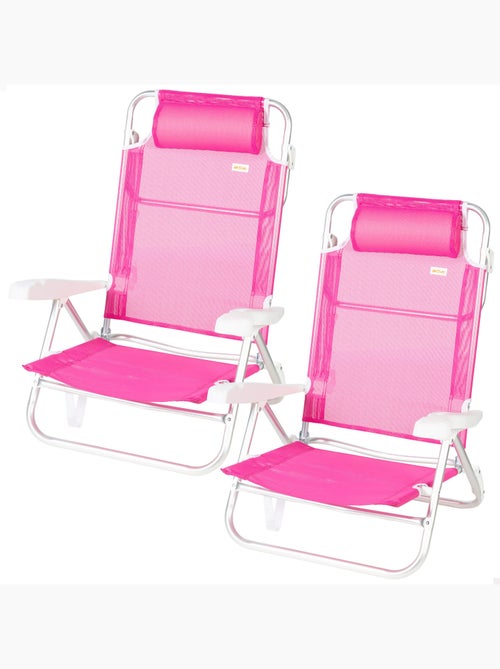 Set de 2 sillas playa baja multiposición 47x49x82 cm aktive - Kiabi