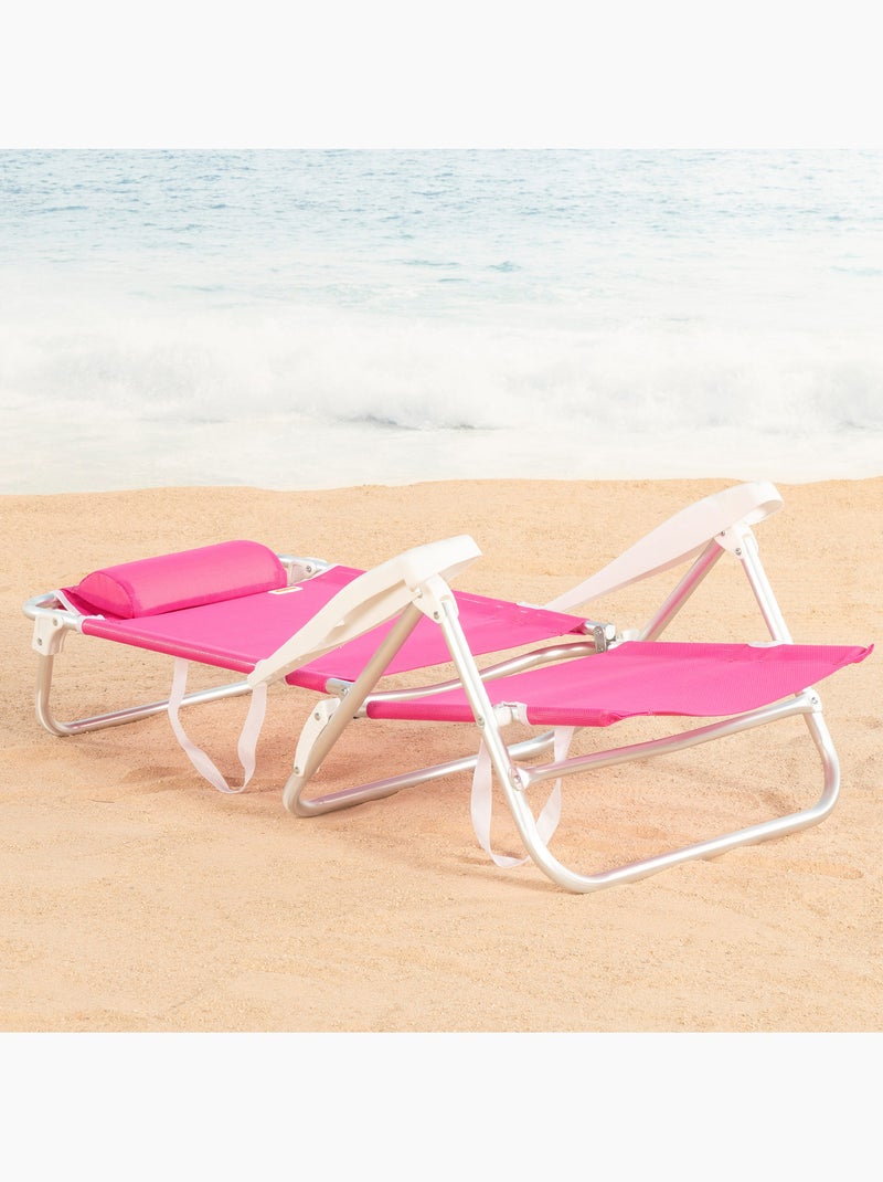 Set de 2 sillas playa baja multiposición 47x49x82 cm aktive Rosa fucsia - Kiabi
