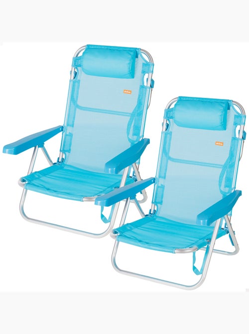 Set de 2 sillas playa baja multiposición 48x46x84 cm aktive - Kiabi
