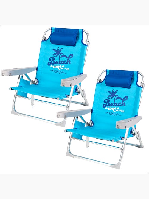 Set de 2 sillas playa plegables bajas y multiposición aktive - Kiabi
