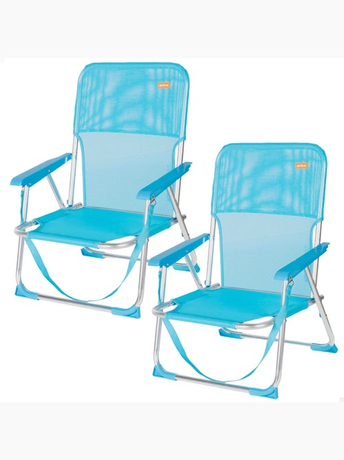 Set de 2 sillas plegables de playa 44x40x72 cm con asa aktive - Kiabi Set de 2 sillas plegables de playa 44x40x72 cm con asa aktive - Kiabi