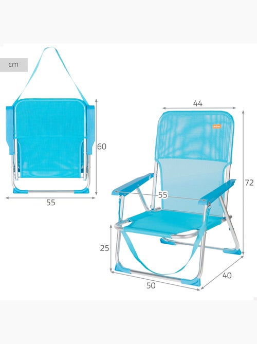 Set de 2 sillas plegables de playa 44x40x72 cm con asa aktive - Kiabi Set de 2 sillas plegables de playa 44x40x72 cm con asa aktive - Kiabi