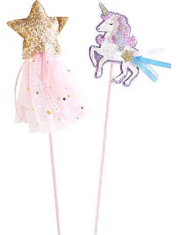 Set de 2 varitas mágicas unicornio y estrella | great pretenders