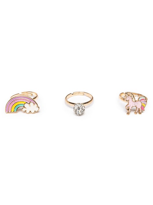 Set de 3 anillos ajustables unicornio arcoíris | Great Pretenders - Kiabi