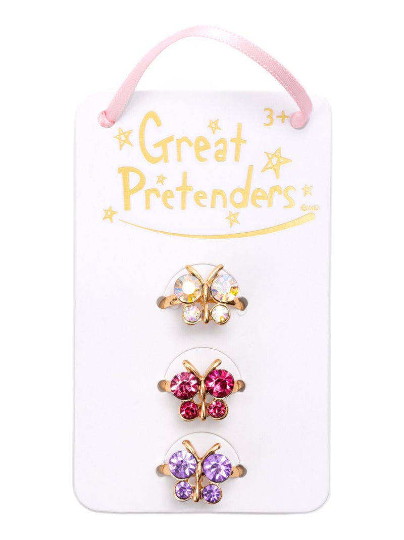 Set de 3 anillos con mariposas brillantes | Great Pretenders Multicolor - Kiabi