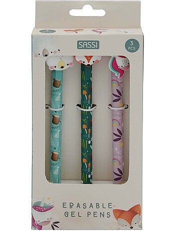 Set de 3 bolígrafos de gel borrables | sassi junior