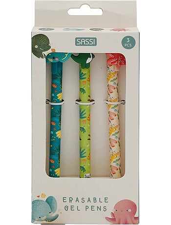 Set de 3 bolígrafos de gel borrables | sassi junior