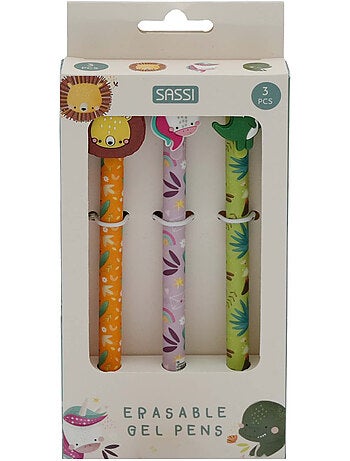 Set de 3 bolígrafos de gel borrables | sassi junior