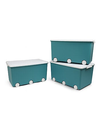 Pack de 3 baúles de almacenamiento PLAYBOX maxi con ruedas Thermobaby