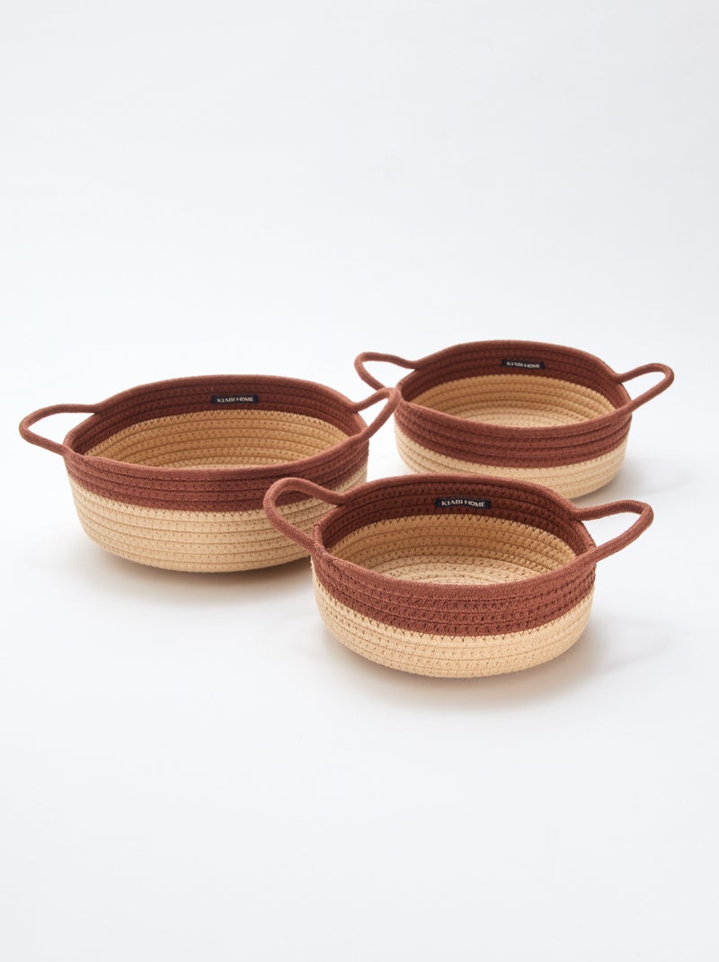 Set de 3 cestas con cuerda Marron - Kiabi