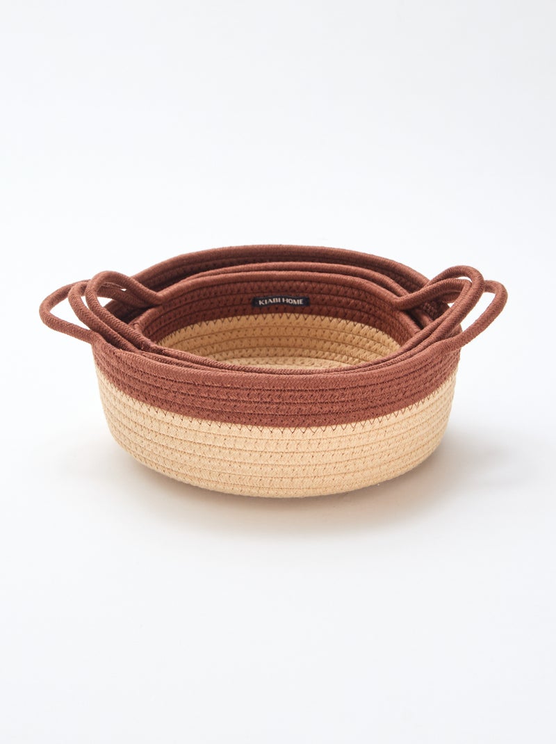 Set de 3 cestas con cuerda Marron - Kiabi