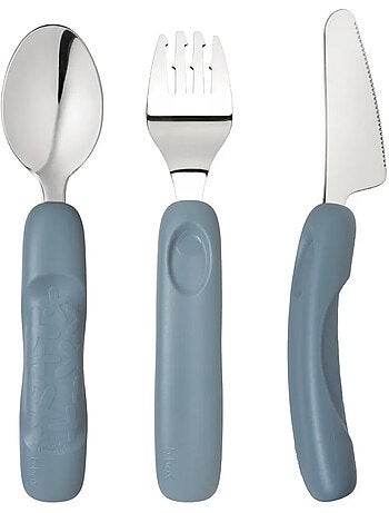 Set de 3 cubiertos ergonómicos de acero inoxidable para niño | b.box