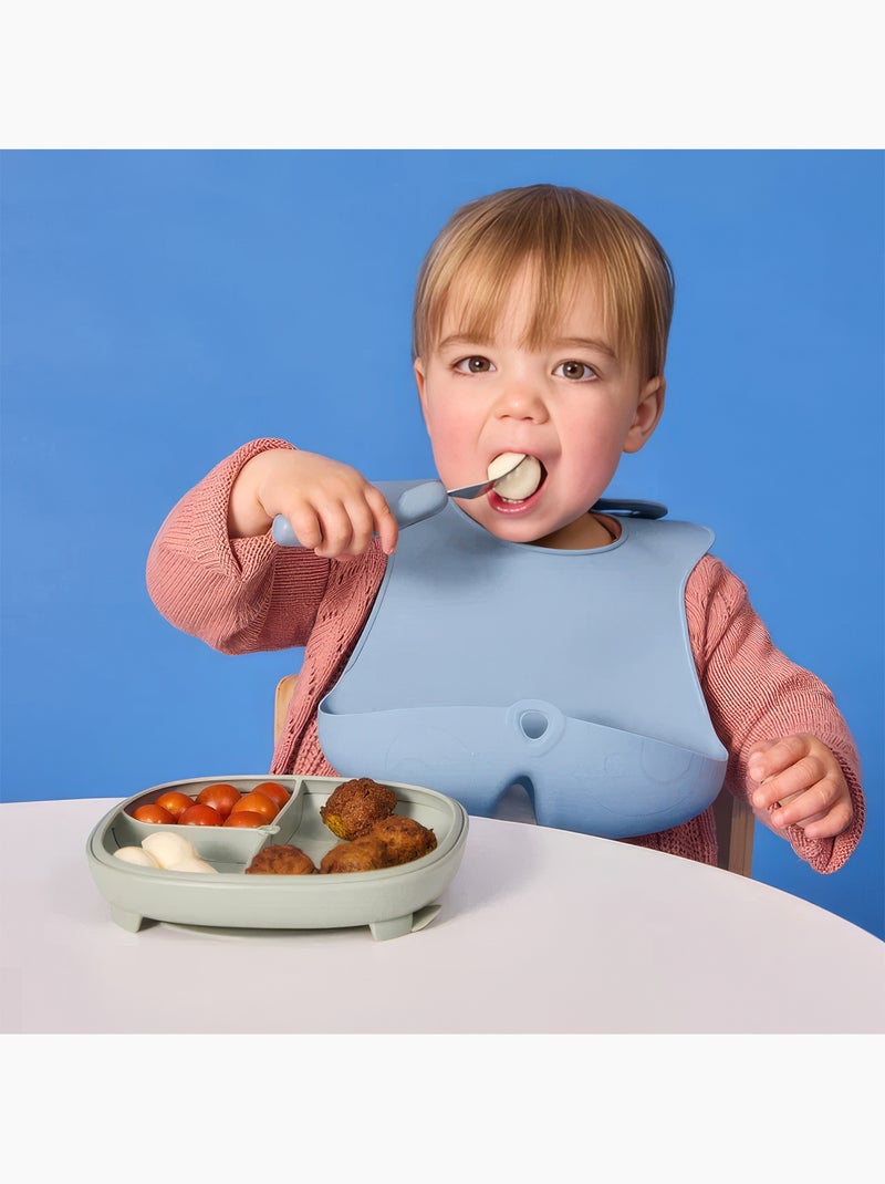 Set de 3 cubiertos ergonómicos de acero inoxidable para niño | b.box Azul - Kiabi