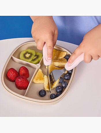 Set de 3 cubiertos ergonómicos de acero inoxidable para niño | b.box