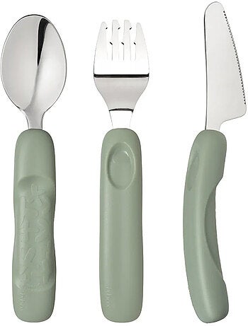 Set de 3 cubiertos ergonómicos de acero inoxidable para niño | b.box