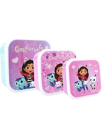 Set de 3 fiambreras - Gabby's Dollhouse - Fiambreras para comidas - Apilables