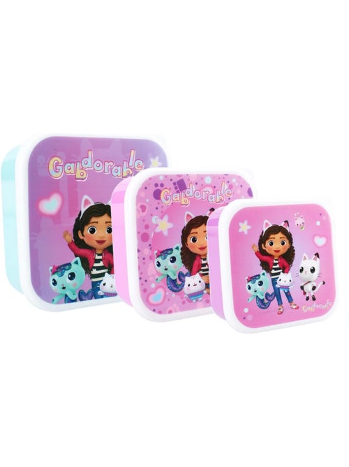 Set de 3 fiambreras - Gabby's Dollhouse - Fiambreras para comidas - Apilables - Kiabi