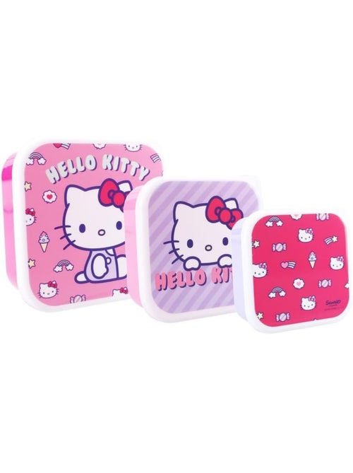 Set de 3 fiambreras para niños - Hello Kitty – Fiambreras para comidas - Apilables - Kiabi