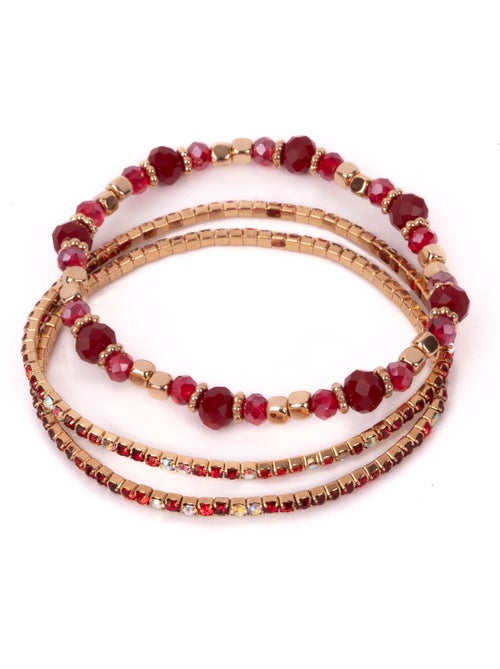 Set de 3 pulseras de rubí rojo | Great Pretenders - Kiabi