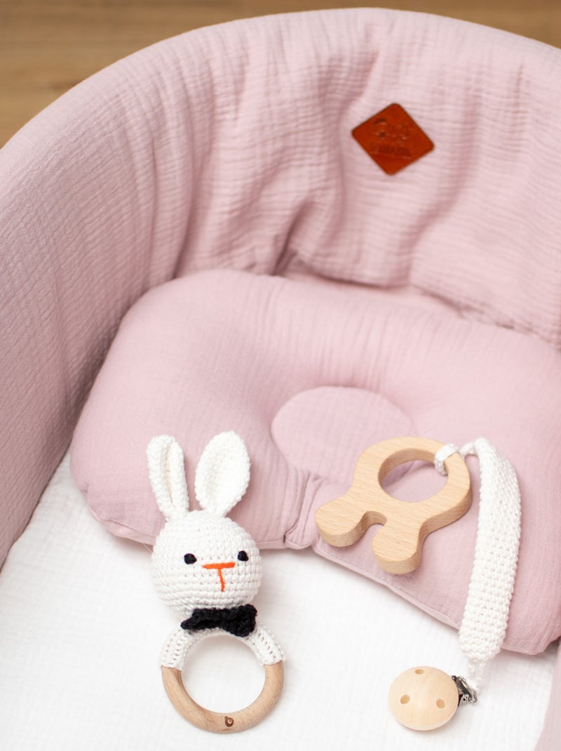 Set de 3 sonajeros de algodón y madera natural | SEVIRA KIDS Blanco - Kiabi