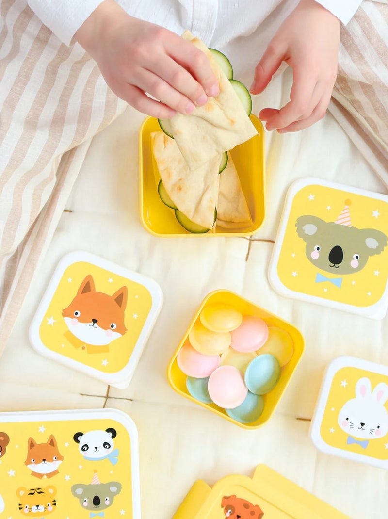 Set de 4 cajas para snacks | A Little Lovely Company Amarillo - Kiabi