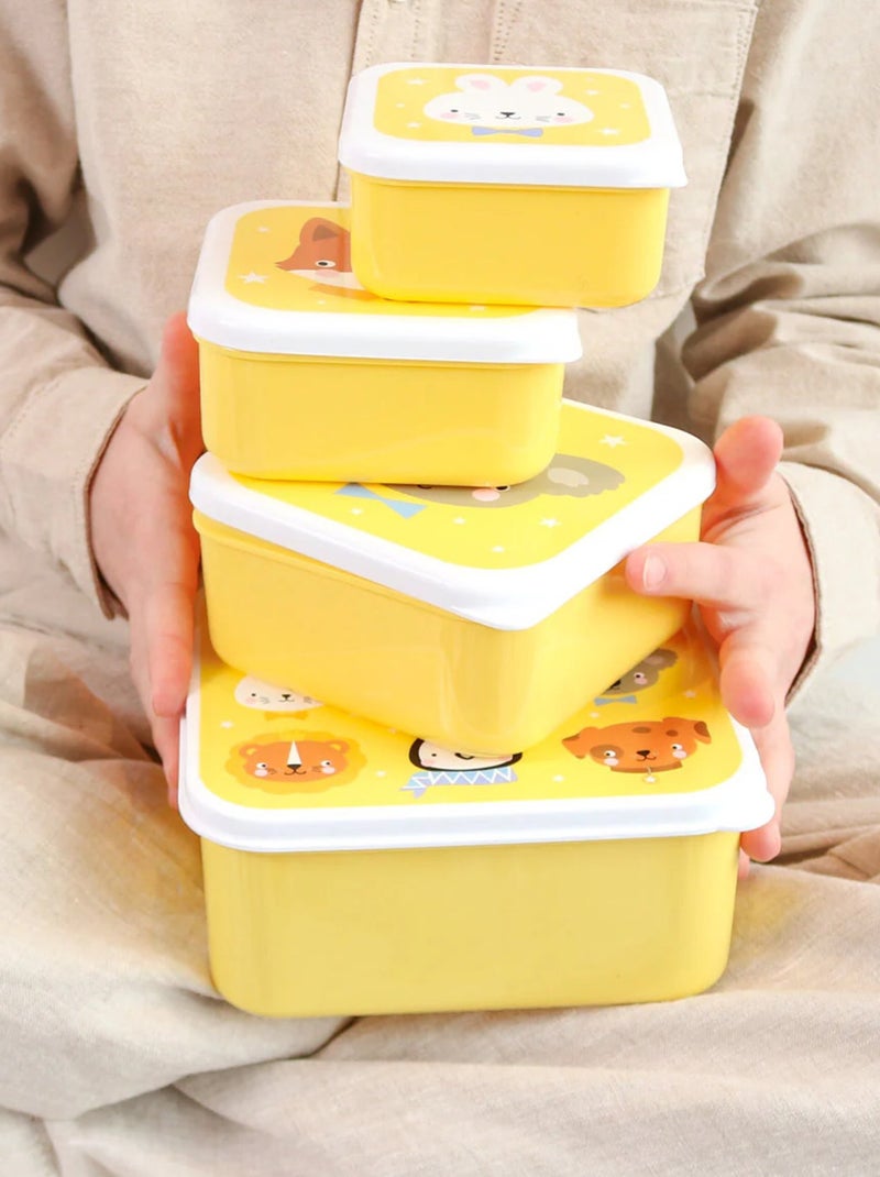 Set de 4 cajas para snacks | A Little Lovely Company Amarillo - Kiabi