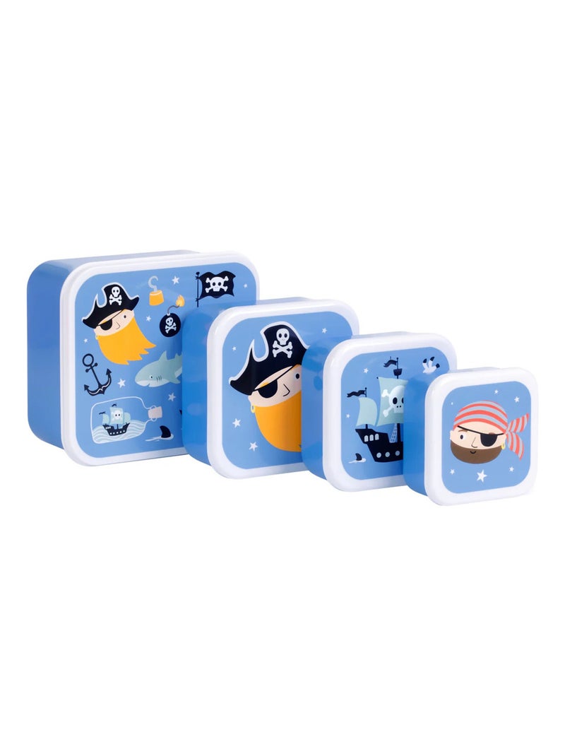 Set de 4 cajas para snacks | A Little Lovely Company Azul - Kiabi