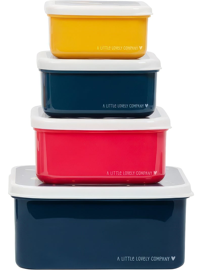 Set de 4 cajas para snacks | a little lovely company Azul marino - Kiabi