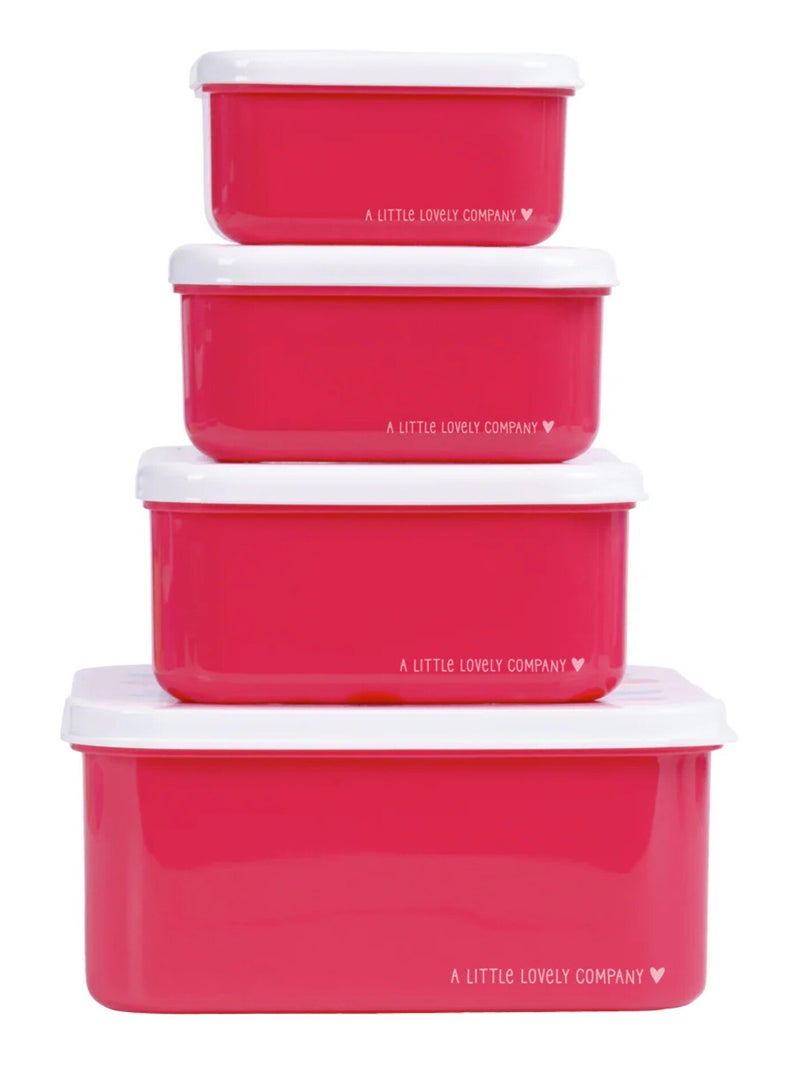 Set de 4 cajas para snacks | A Little Lovely Company Rojo - Kiabi