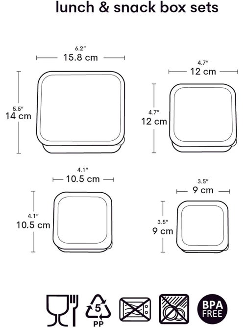 Set de 4 cajas para snacks | a little lovely company - Kiabi Set de 4 cajas para snacks | a little lovely company - Kiabi