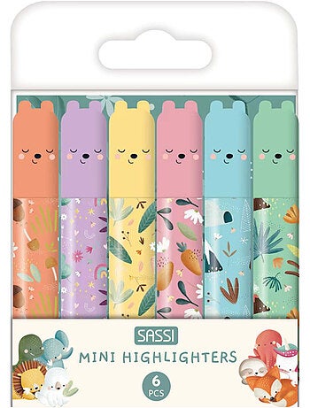 Set de 6 mini resaltadores pastel | sassi junior
