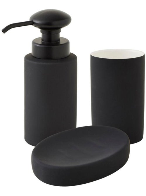 Set de accesorios de baño CITY en cerámica negro 3 piezas – Guy Levasseur - Kiabi