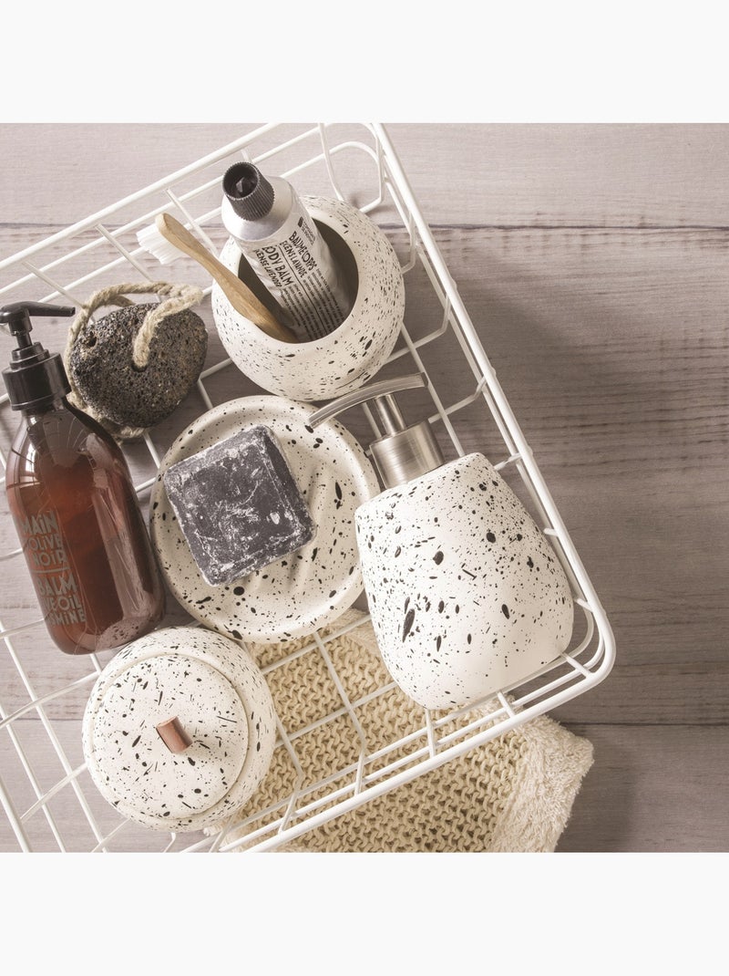 Set de accesorios de baño de cerámica DEMY Guy Levasseur 4 piezas Negro Blanco - Kiabi