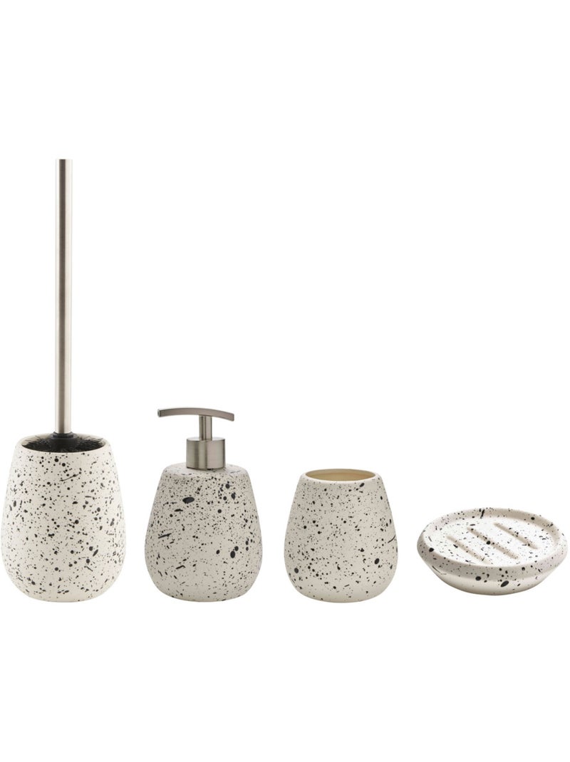 Set de accesorios de baño de cerámica DEMY Guy Levasseur 4 piezas Negro Blanco - Kiabi
