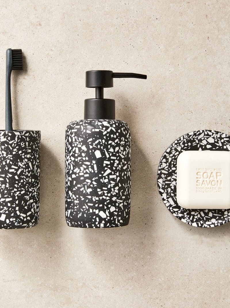Set de accesorios de baño TERRAZZO 4 piezas estilo terrazzo – Guy Levasseur Negro Blanco - Kiabi