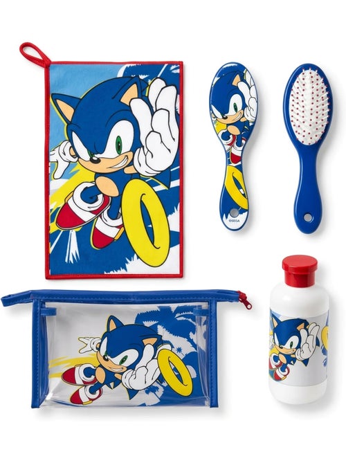 Set de aseo sonic sega neceser transparente y cepillo - Kiabi
