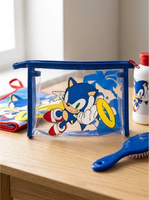 Set de aseo sonic sega neceser transparente y cepillo - Kiabi