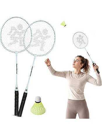 Set de bádminton HyperMotion – 2 raquetas, 1 volante, color salvia