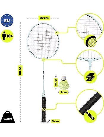 Set de bádminton HyperMotion – 2 raquetas, 1 volante, color salvia