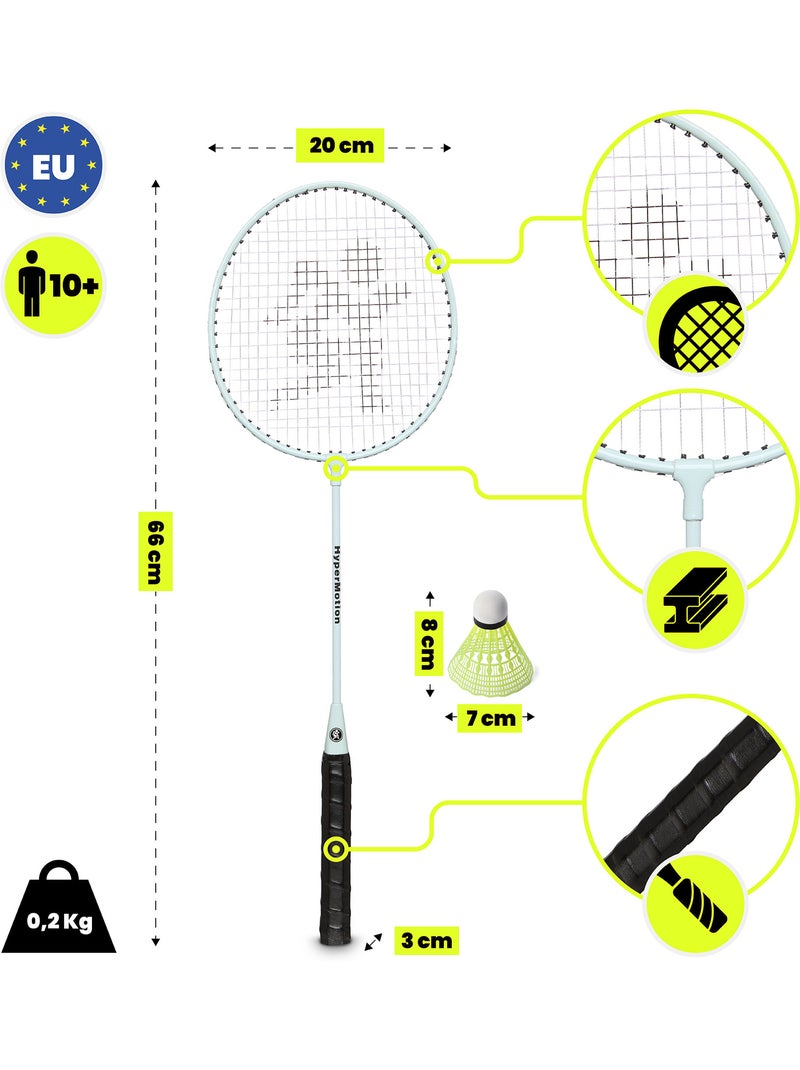 Set de bádminton HyperMotion – 2 raquetas, 1 volante, color salvia Azul - Kiabi