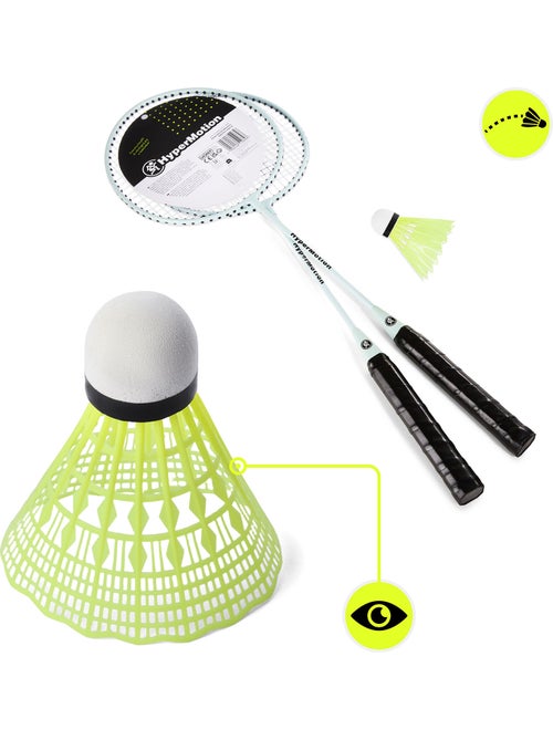 Set de bádminton HyperMotion – 2 raquetas, 1 volante, color salvia - Kiabi Set de bádminton HyperMotion – 2 raquetas, 1 volante, color salvia - Kiabi