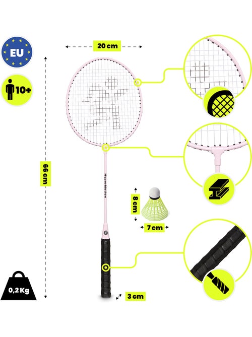 Set de bádminton hypermotion – 2 raquetas, 1 volante - Kiabi Set de bádminton hypermotion – 2 raquetas, 1 volante - Kiabi