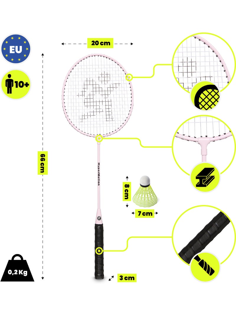 Set de bádminton hypermotion – 2 raquetas, 1 volante Rosa - Kiabi
